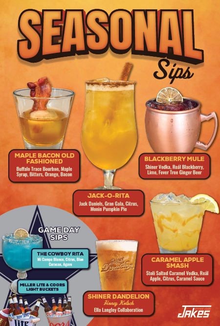 Jakes Fall Seasonal Drink Menu